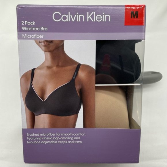 Calvin Klein Other - Calvin Klein Ladies Wirefree Bra, 2-pack MEDIUM